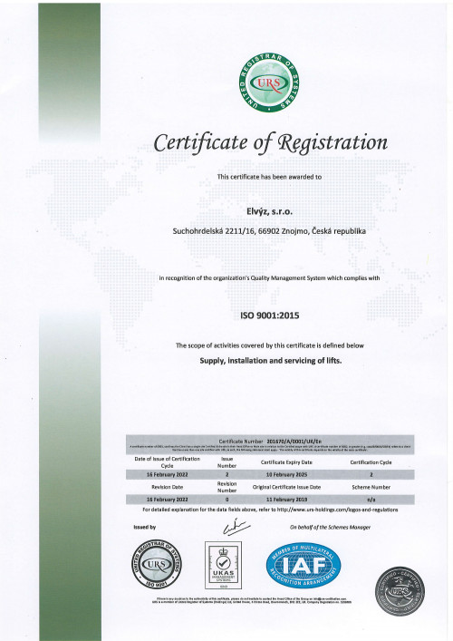 Certifikat ISO A